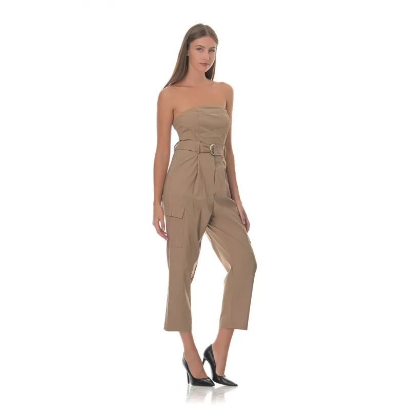 Ολόσωμη Φόρμα Strapless Capri - Μπεζ