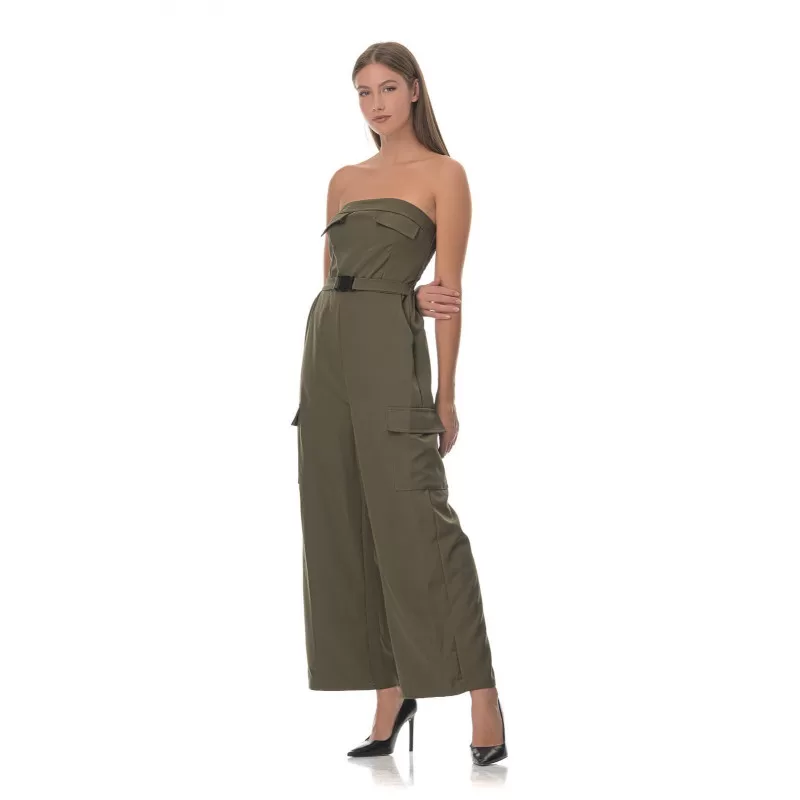Ολόσωμη Φόρμα Strapless Cargo - Χακί Ολόσωμη Φόρμα Strapless Cargo - Χακί