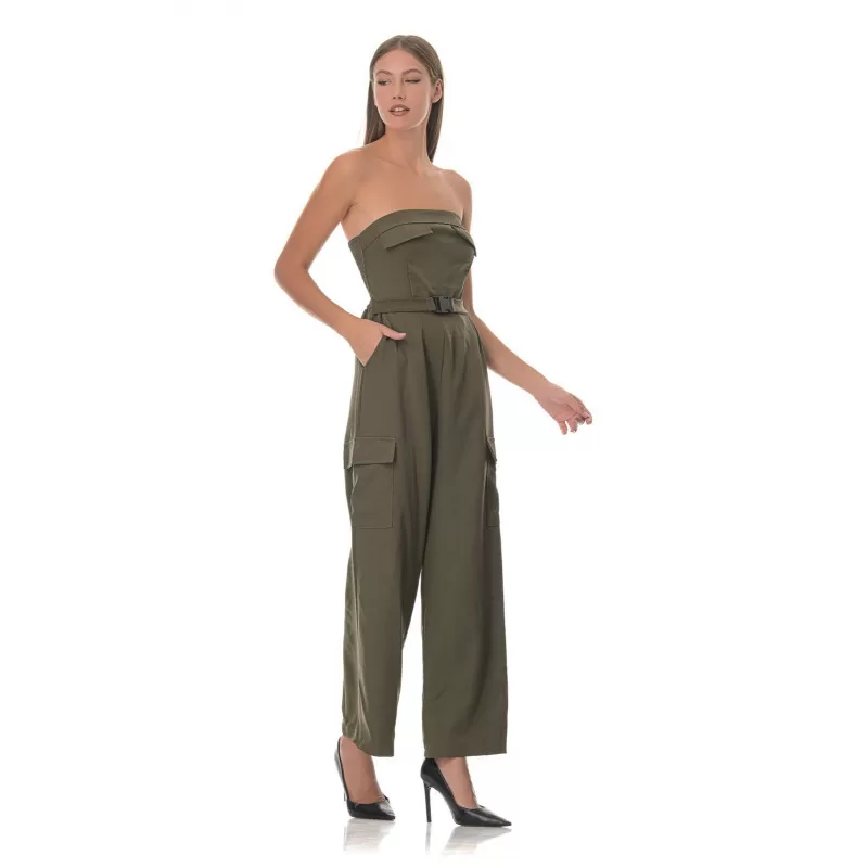 Ολόσωμη Φόρμα Strapless Cargo - Χακί Ολόσωμη Φόρμα Strapless Cargo - Χακί