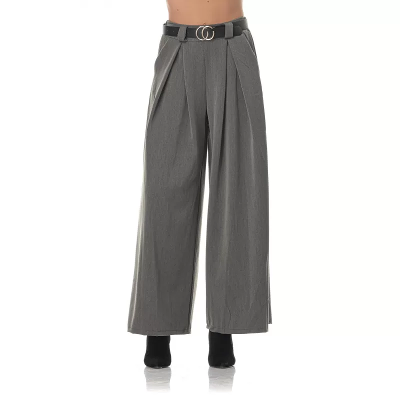 Παντελόνα Με Πιέτες Oversized - Γκρι Παντελόνα Με Πιέτες Oversized - Γκρι