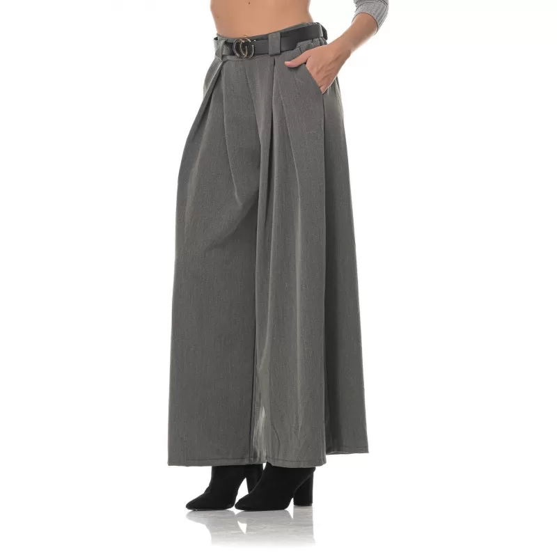 Παντελόνα Με Πιέτες Oversized - Γκρι Παντελόνα Με Πιέτες Oversized - Γκρι
