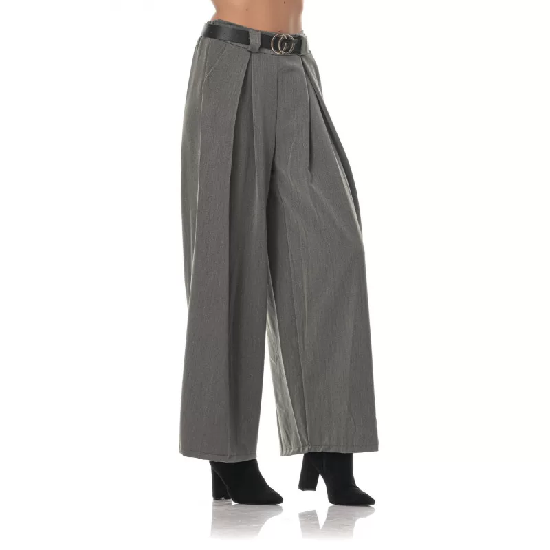 Παντελόνα Με Πιέτες Oversized - Γκρι Παντελόνα Με Πιέτες Oversized - Γκρι