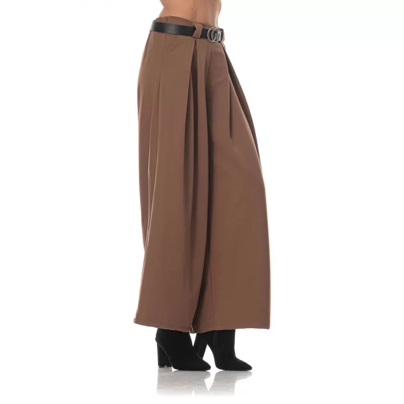 Παντελόνα Με Πιέτες Oversized - Καφέ Παντελόνα Με Πιέτες Oversized - Καφέ