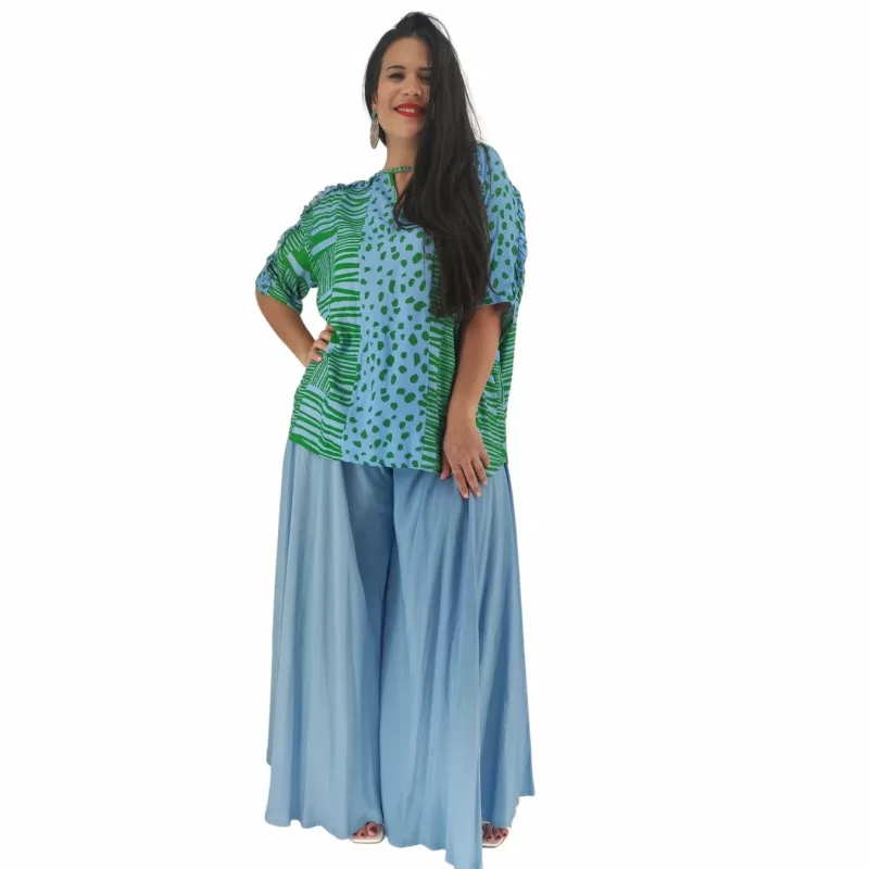 Plus Size Παντελόνα Oversized - Γαλάζιο Plus Size Παντελόνα Oversized - Γαλάζιο