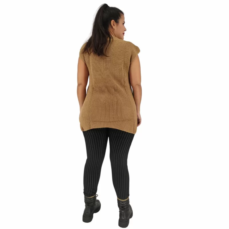 Plus Size Κολάν με Χοντρές Ρίγες - Μαύρο Plus Size Κολάν με Χοντρές Ρίγες - Μαύρο