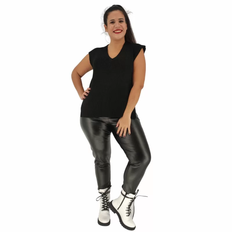 Plus Size Κολάν Δερματίνη - Μαύρο Plus Size Κολάν Δερματίνη - Μαύρο