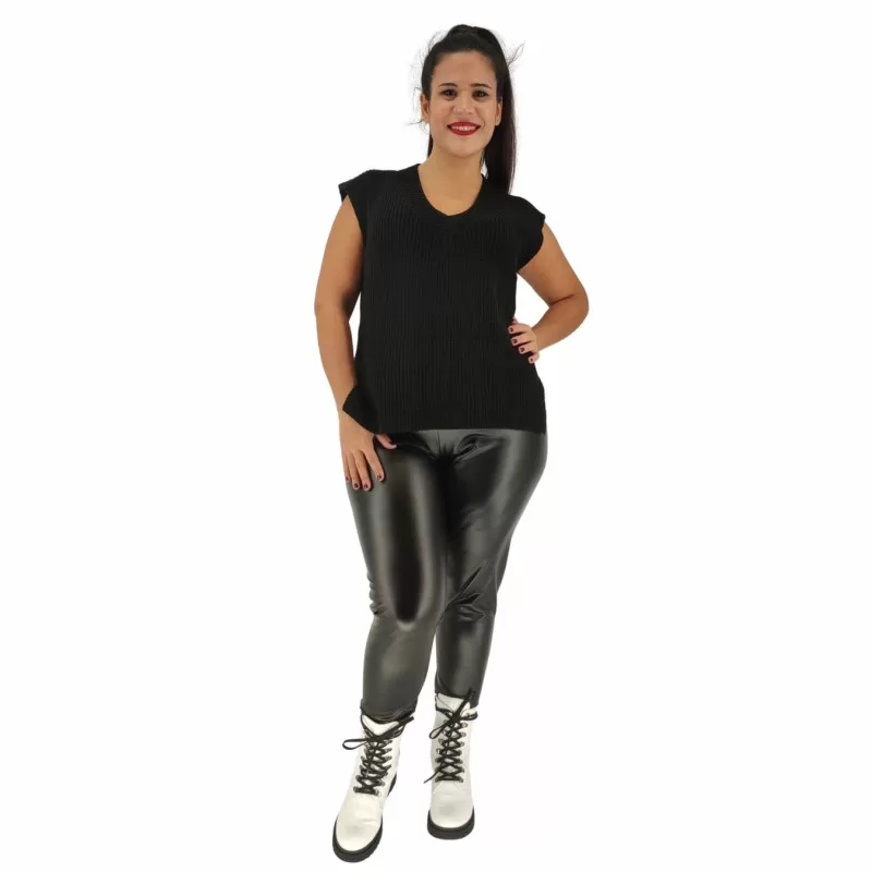 Plus Size Κολάν Δερματίνη - Μαύρο Plus Size Κολάν Δερματίνη - Μαύρο