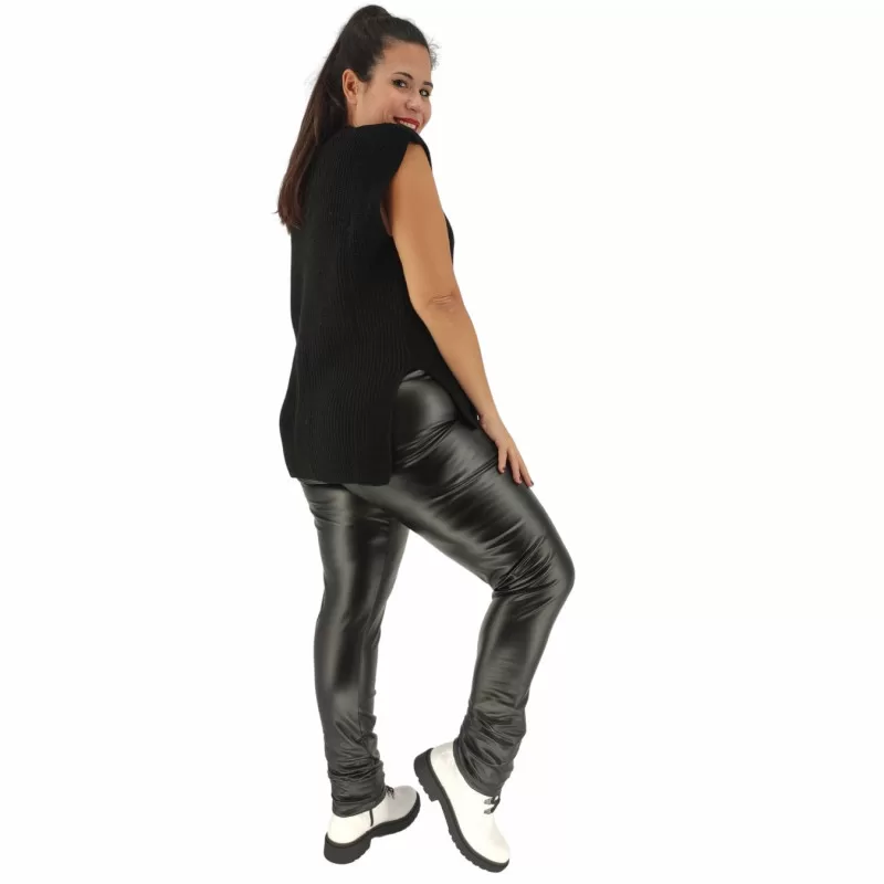 Plus Size Κολάν Δερματίνη - Μαύρο Plus Size Κολάν Δερματίνη - Μαύρο