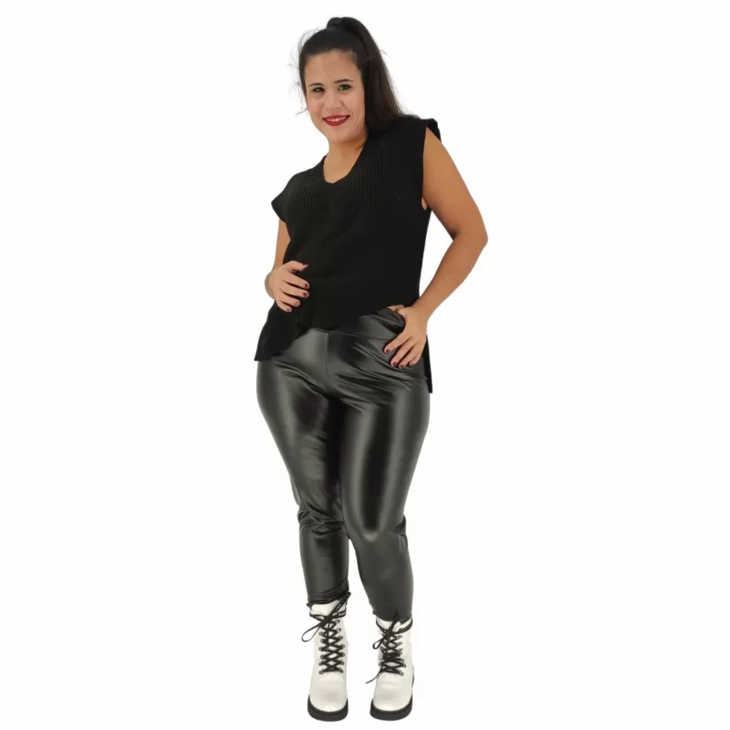 Plus Size Κολάν Δερματίνη - Μαύρο Plus Size Κολάν Δερματίνη - Μαύρο