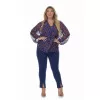 Plus Size Παντελόνι Τύπου Κολάν με Σκίσιμο - Μπλε Ρουά Plus Size Παντελόνι Τύπου Κολάν με Σκίσιμο - Μπλε Ρουά