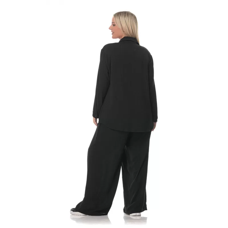 Plus Size Set Πουκάμισα/Παντελόνα - Μαύρο Plus Size Set Πουκάμισα/Παντελόνα - Μαύρο