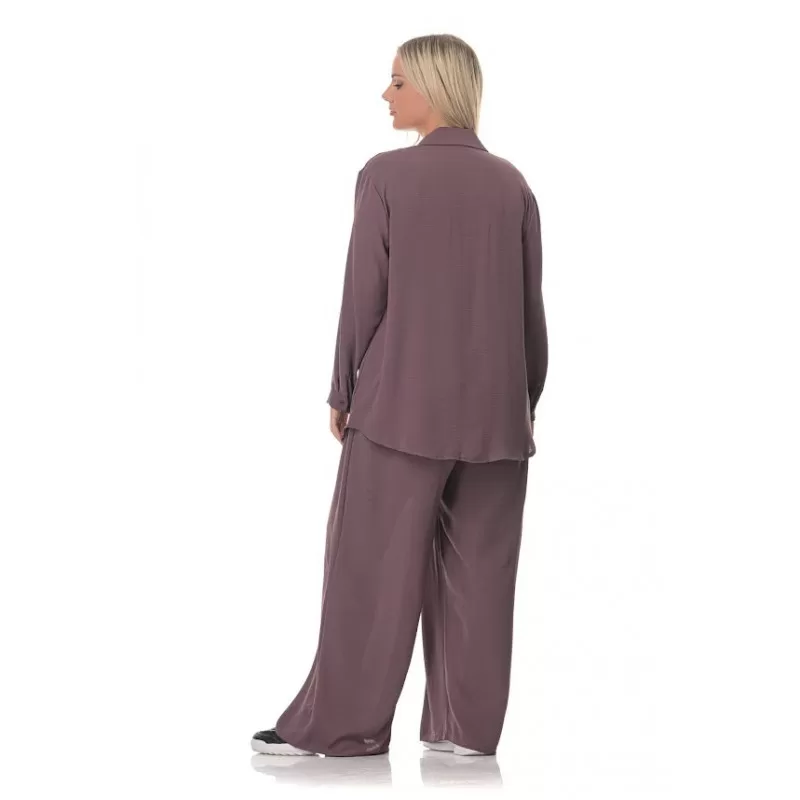 Plus Size Set Πουκάμισα/Παντελόνα - Μωβ Plus Size Set Πουκάμισα/Παντελόνα - Μωβ
