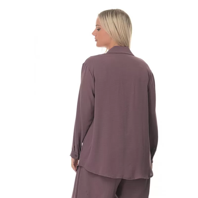 Plus Size Set Πουκάμισα/Παντελόνα - Μωβ Plus Size Set Πουκάμισα/Παντελόνα - Μωβ