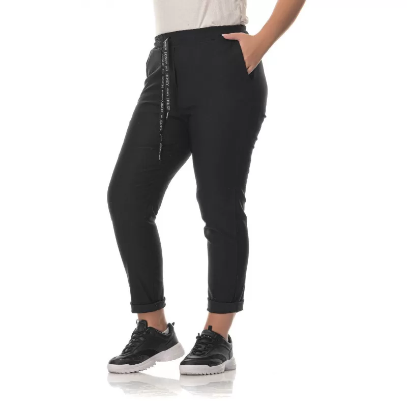 Plus Size Παντελόνι Sport - Μαύρο Plus Size Παντελόνι Sport - Μαύρο