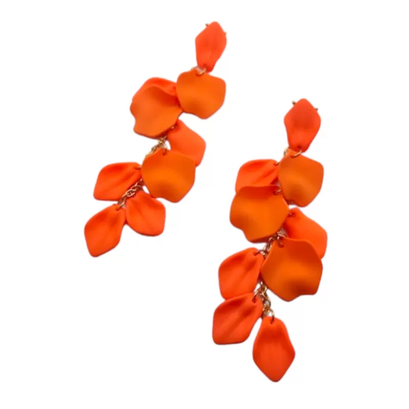 Leafy Earrings - Πορτοκαλί Leafy Earrings - Πορτοκαλί