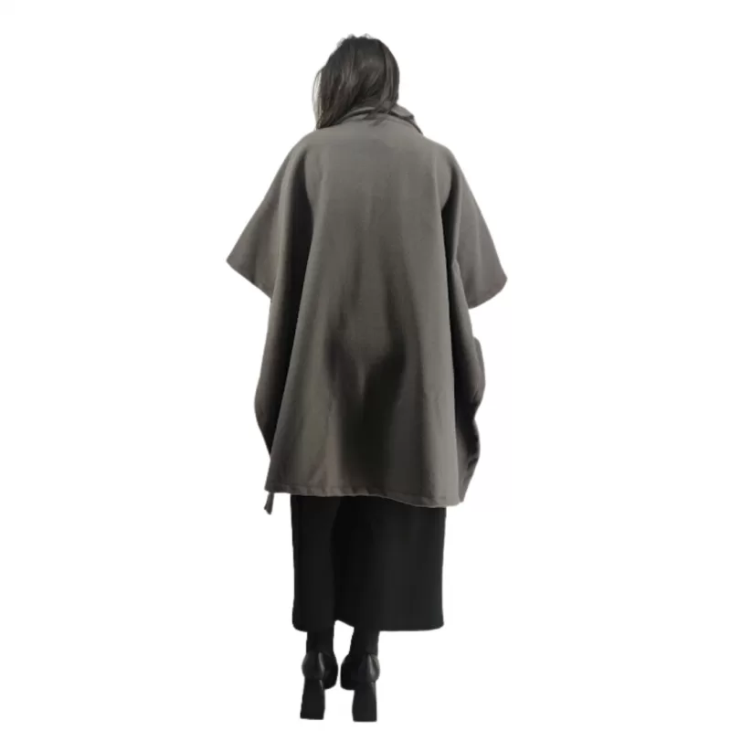 Plus Size Κάπα/Παλτό με Κουμπιά - Γκρι Plus Size Κάπα/Παλτό με Κουμπιά - Γκρι