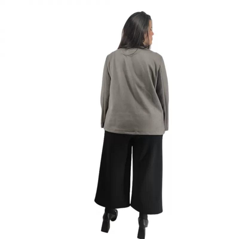 Plus Size Jacket Καστόρ Δίχρωμο - Γκρι/Μαύρο Plus Size Jacket Καστόρ Δίχρωμο - Γκρι/Μαύρο
