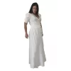 Plus Size Φούστα Maxi - Λευκό