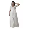 Plus Size Φούστα Maxi - Λευκό