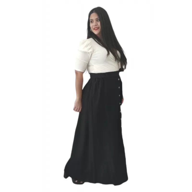 Plus Size Φούστα Maxi - Μαύρο