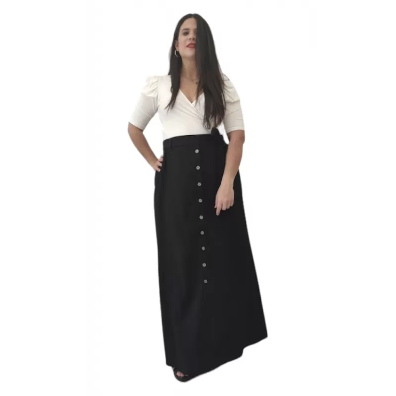 Plus Size Φούστα Maxi - Μαύρο