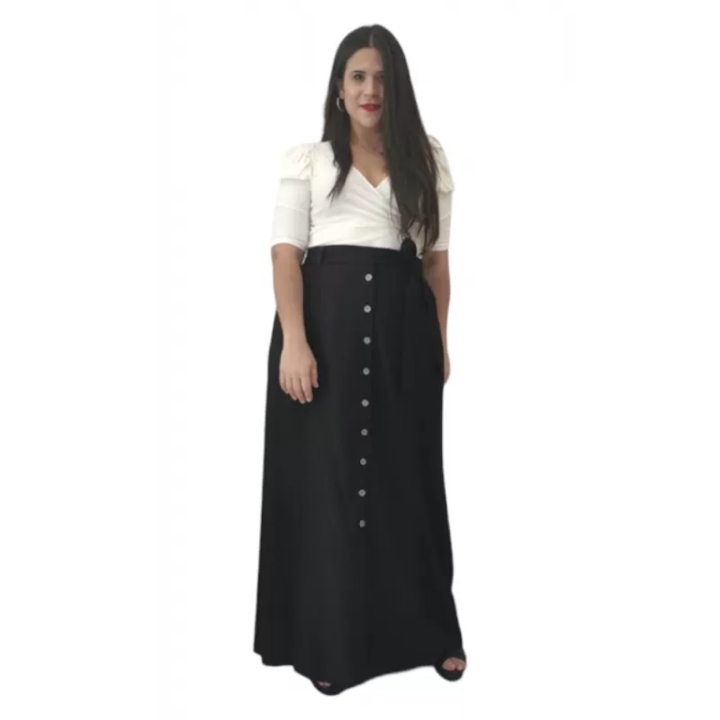 Plus Size Φούστα Maxi - Μαύρο