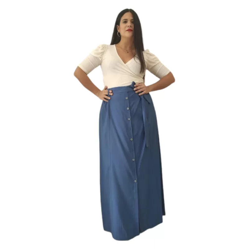 Plus Size Φούστα Maxi - Μπλε
