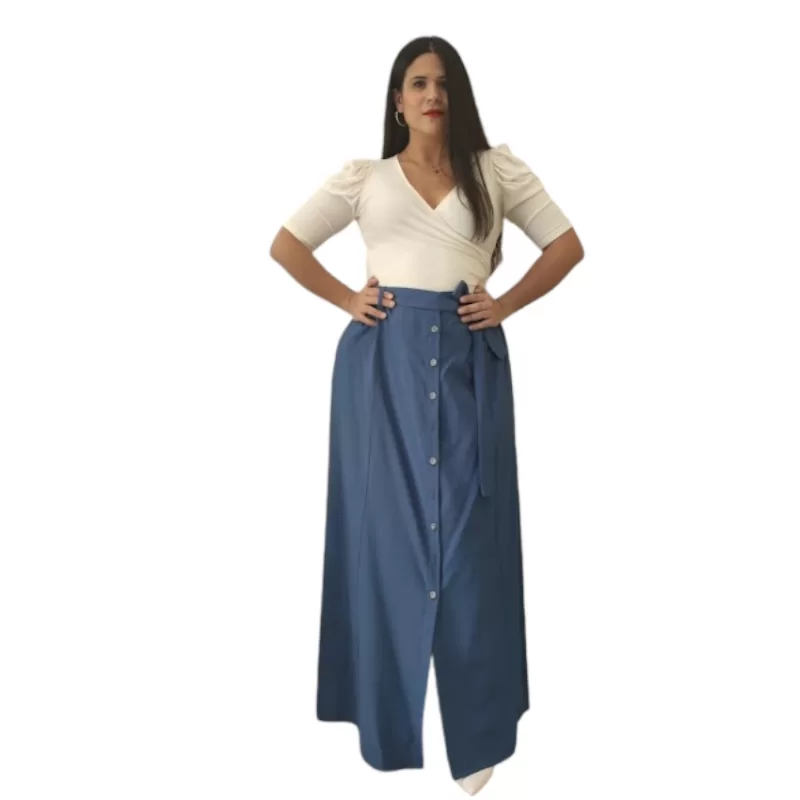 Plus Size Φούστα Maxi - Μπλε