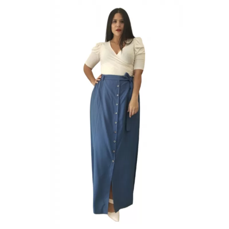 Plus Size Φούστα Maxi - Μπλε