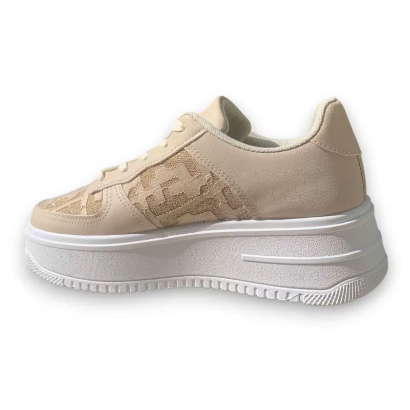 Sneakers Δίπατα Με Λάμψη - Μπεζ Sneakers Δίπατα Με Λάμψη - Μπεζ