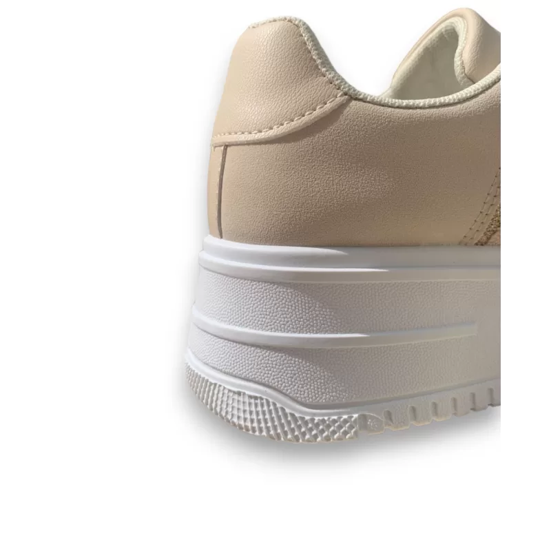 Sneakers Δίπατα Με Λάμψη - Μπεζ Sneakers Δίπατα Με Λάμψη - Μπεζ