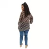 Plus Size Μπλουζα Εμπριμέ Διαφάνεια - Μωβ Plus Size Μπλουζα Εμπριμέ Διαφάνεια - Μωβ