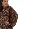 Plus Size Πουκάμισο Ασύμμετρο Κάου - Μαύρο/Καφέ Plus Size Πουκάμισο Ασύμμετρο Κάου - Μαύρο/Καφέ