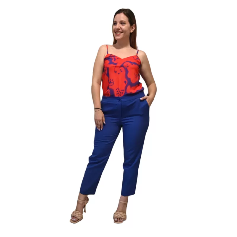 Plus Size Παντελόνι Tailored - Μπλε Ρουά Plus Size Παντελόνι Tailored - Μπλε Ρουά