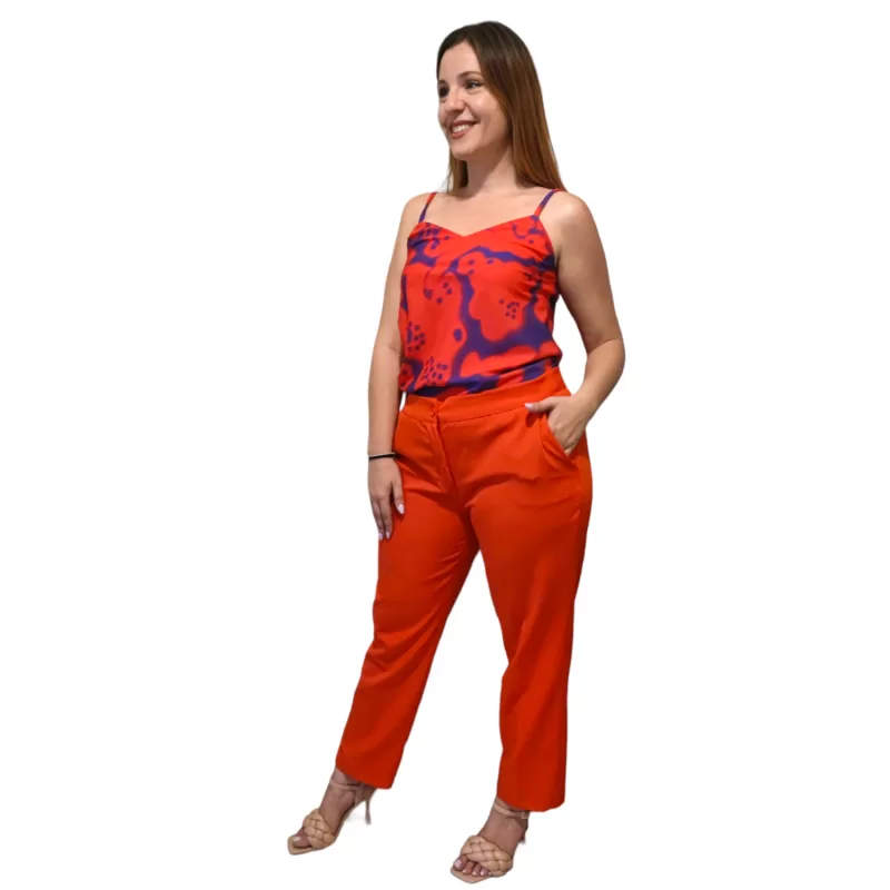 Plus Size Παντελόνι Tailored - Κοραλί Plus Size Παντελόνι Tailored - Κοραλί