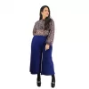 Plus Size Ζιπ Κιλότ - Μπλε Ρουά Plus Size Ζιπ Κιλότ - Μπλε Ρουά